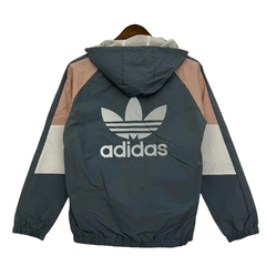 Adidas Gray Pink and White Windbreaker Jacket