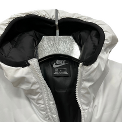 Nike White and Black Puffer Jacket