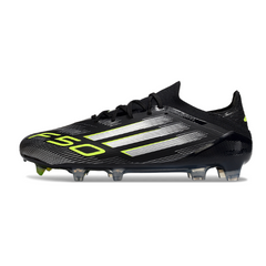 Adidas F50 Primeknit Elite Black White and Green Firm Ground FG Football Boot