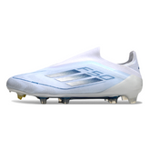 Adidas F50 Elite Laceless White and Blue Firm Ground FG Football Boot