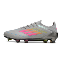 Adidas F50 Primeknit Elite Gray Pink and Yellow Firm Ground FG Football Boot