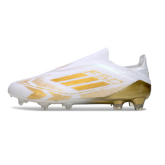 Adidas F50 Elite Laceless White and Gold Firm Ground FG Football Boot