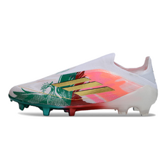 Adidas F50 Elite Laceless White Red and Green Firm Ground FG Football Boot