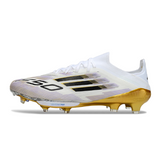 Adidas F50+ Elite White Black and Gold Firm Ground FG Football Boot