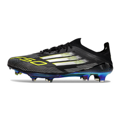 Adidas F50+ Elite Black White and Green Firm Ground FG Football Boot