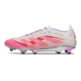 Adidas Predator 25 Elite White and Pink Firm Ground FG Football Boot