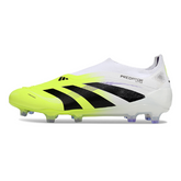 Adidas Predator 25 Elite Laceless White and Light Green Firm Ground FG Football Boot