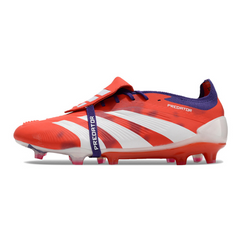 Chuteira Campo Adidas Predator 30 Elite Com Lingua FG Vermelha, Branca e Roxa - VENI Futebol