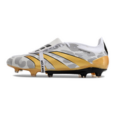 Adidas Predator 30 Elite FG Fußballschuhe mit Zunge, Weiß, Gelb und Grau - VENI Futebol