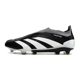 Adidas Predator 30 Elite FG Fußballschuhe ohne Schnürsenkel, Schwarz, Weiß und Grau – VENI Futebol