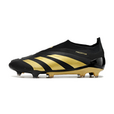 Adidas Predator 30 Elite FG-Fußballschuhe ohne Schnürsenkel, Schwarz und Gold - VENI Futebol