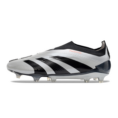 Chuteira Campo Adidas Predator 30 Elite Sem CadarΓ§o FG Prata e Preta - VENI Futebol