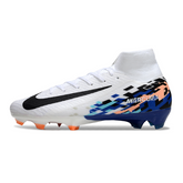 Nike Air Zoom Mercurial Superfly 10 Elite White Blue and Black Firm Ground FG Football Boot