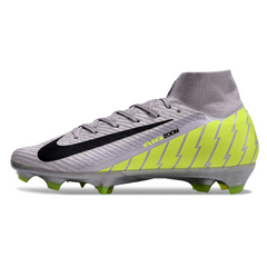 Nike Air Zoom Mercurial Superfly 10 Elite Gray and Green Firm Ground FG Football Boot