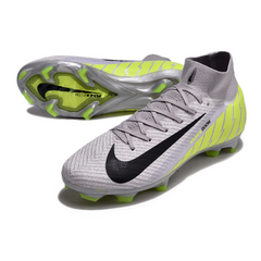 Nike Air Zoom Mercurial Superfly 10 Elite Gray and Green Firm Ground FG Football Boot