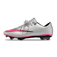 Nike Air Zoom Mercurial Vapor 10 Elite Gray and Pink Firm Ground FG Football Boot