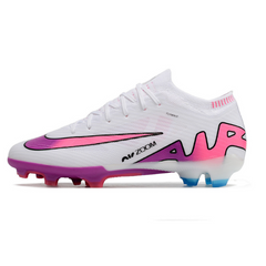 Chuteira de Campo Nike Zoom Mercurial Vapor 15 Elite FG Branca, Rosa e Azul - VENI Futebol