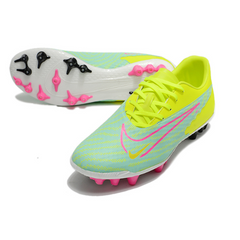 Chaussures de football pour terrain Nike Phantom GX Academy AG jaune, verte et rose - VENI Futebol