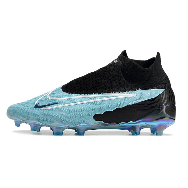 Chuteira Campo Nike Phantom GX Elite DF FG Azul Claro e Preta - VENI Futebol