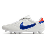 Chuteiras de futebol Nike Premier 3 FG brancas e azuis - VENI Futebol