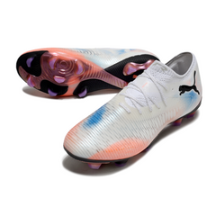 Puma Future 8 Low Cut White Orange and Blue Firm Ground FG Football Boot