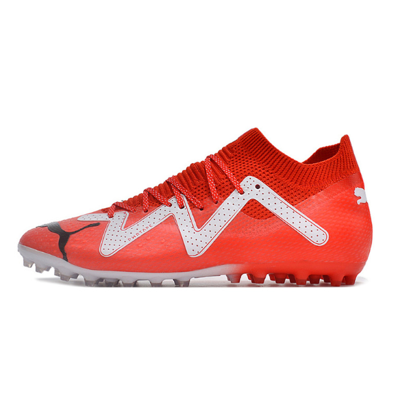 Chaussures de foot Puma Future Ultimate MG rouge et blanches - VENI Futebol