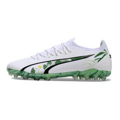 Puma Ultra 5 Carbon White and Green Multi Ground MG Football Boot
