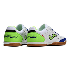 Joma Top Flex 24 IC White Blue and Green Indoor IC Football Boot