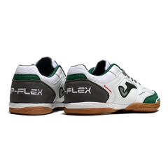Joma Top Flex 24 IC White Black and Green Futsal Football Boot