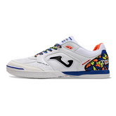 Joma Top Flex 24 IC White Blue and Orange Futsal Football Boot