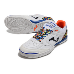 Joma Top Flex 24 IC White Blue and Orange Futsal Football Boot