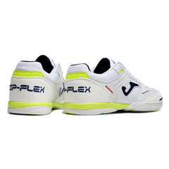 Joma Top Flex 24 IC White Green and Yellow Futsal Football Boot