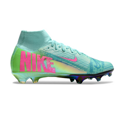 Nike Air Zoom Mercurial Superfly 10 Elite Blue Green and Pink Firm Ground FG Kids Football Boot