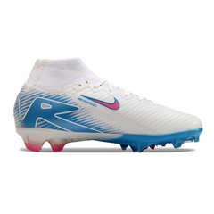 Nike Air Zoom Mercurial Superfly 10 Elite White Blue and Pink Firm Ground FG Kids Football Boot