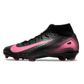 Nike Air Zoom Mercurial Superfly 10 Elite Black and Pink Firm Ground FG Kids Football Boot