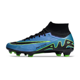 Kinder-Fußballschuhe für Rasen Nike Zoom Mercurial Superfly 9 Elite FG Blau, Schwarz und Grün - VENI Futebol