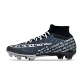 Nike Zoom Mercurial Superfly 9 Elite FG Kinder-Fußballschuhe für Rasen, Schwarz, Grau und Weiß - VENI Futebol