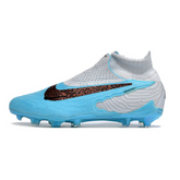 Kinder-Fußballschuhe für Rasen Nike Phantom GX Elite DF FG, Weiß und Blau - VENI Futebol
