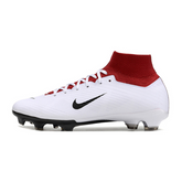 Kinder-Fußballschuhe für Naturrasen Nike Zoom Mercurial Superfly 9 Elite FG, Weiß und Rot, Total 90 - VENI Futebol