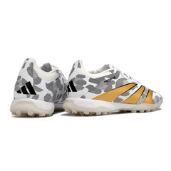 Chuteira Society Adidas Predator 30 Elite TF Branca, Cinza e Amarela - VENI Futebol