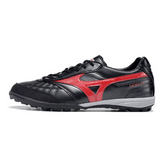 Chuteira de futebol society Mizuno Morelia Sala TF preta e vermelha - VENI Futebol
