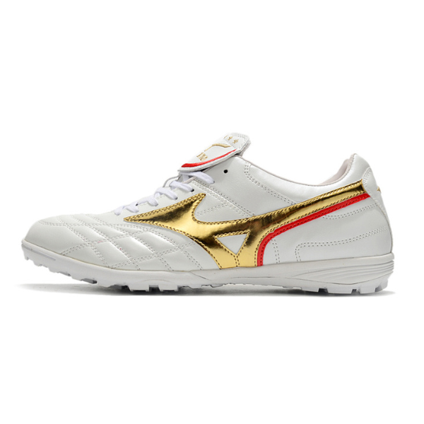 Chutea für Kunstrasen Mizuno Wave Cup TF, Weiß und Gold - VENI Futebol