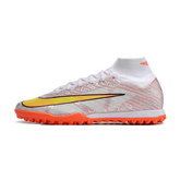 Chuteiras de futebol de relva sintética Nike Zoom Mercurial Superfly 9 Elite TF Prata e Laranja - VENI Futebol