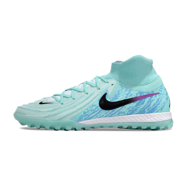 Chuteira Society Nike Phantom Luna 2 Elite TF Azul Claro e Preta - VENI Futebol