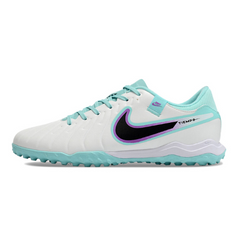 Chuteira Society Nike Tiempo 10 Legend Academy TF Weiß und Blau - VENI Futebol