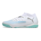 Puma Future 8 White and Light Blue Turf TF Football Boot