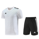 Conjunto Adidas Camiseta + Short Branca e Preta - VENI Futebol