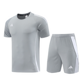 Conjunto Adidas Camiseta + Short Cinza e Branco - VENI Futebol