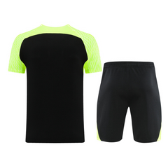 Nike Black and Light Green Training Set T-Shirt and Shorts