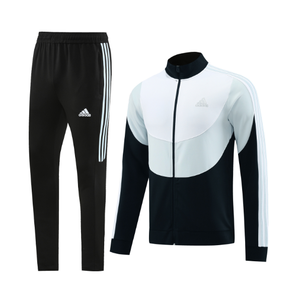 Conjunto de Frio Adidas Jaqueta + Calça Branca e Preta - VENI Futebol